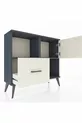 Commode Arges avec 2 étagères, 1 tiroir et 1 porte, Anthracite-Pierre de lune