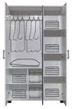 Bunk Bed, Aura Bunk Bed Bed Table 3-Door Wardrobe + 2 Comfort Mattresses