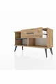 Commode Arges avec une étagère et un tiroir, pin-anthracite/pin