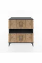 Commode Hyperion 2 étagères 4 portes Anthracite-Pin