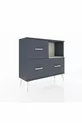 Commode Arges à une étagère et 3 tiroirs Anthracite-Sable/Anthracite