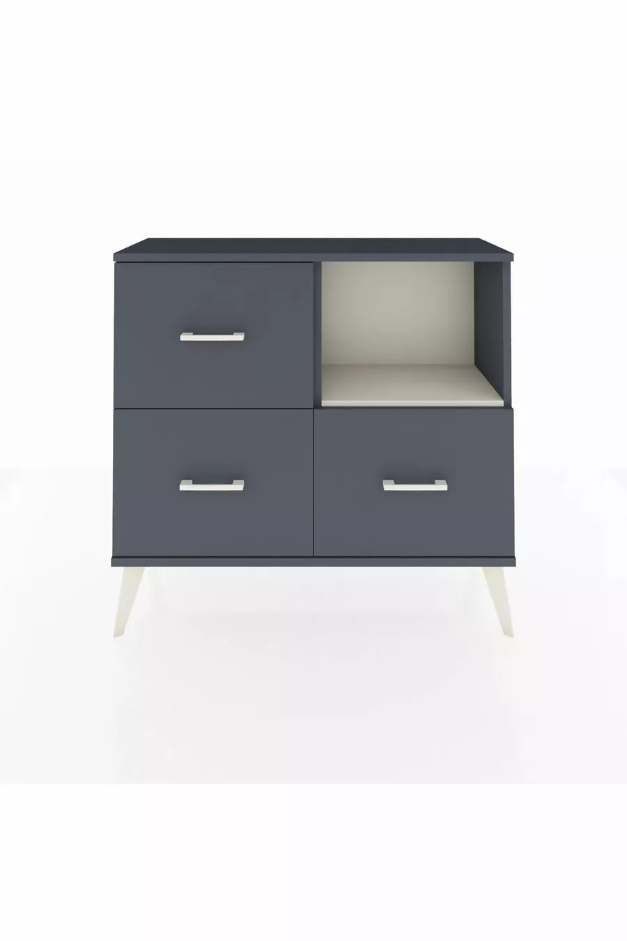 Commode Arges à une étagère et 3 tiroirs Anthracite-Sable/Anthracite