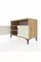 Commode Hyperion 2 étagères 2 portes Pin-Gris Ancien