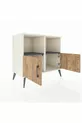 Commode Hyperion 2 étagères 2 portes Pierre de lune-Pin/Anthracite