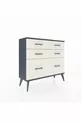 Commode Arges 6 tiroirs Anthracite-Anthracite/Gris quartz
