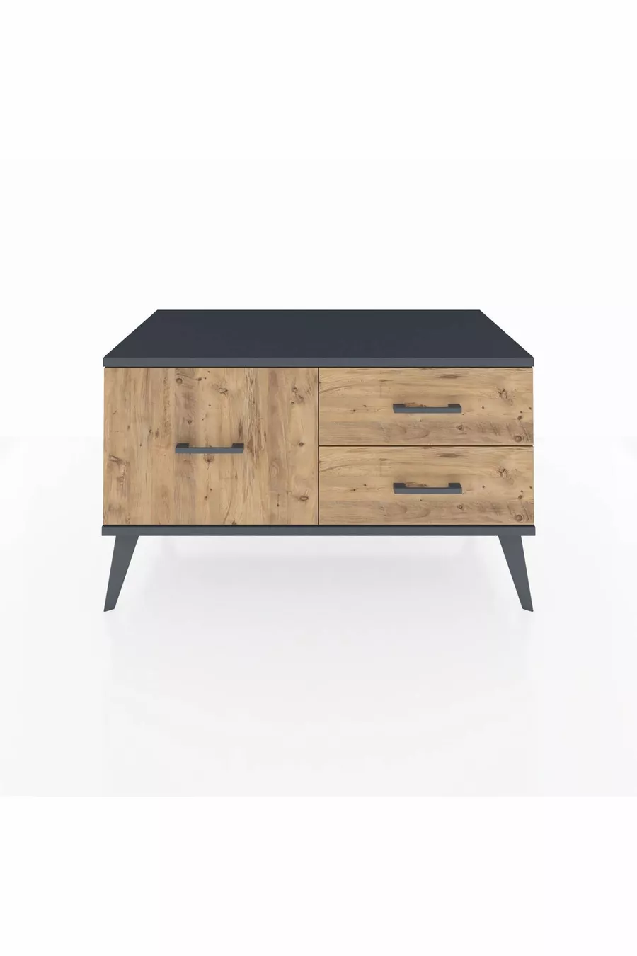 Commode Hyperion 3 tiroirs Anthracite-Anthracite/Sapin