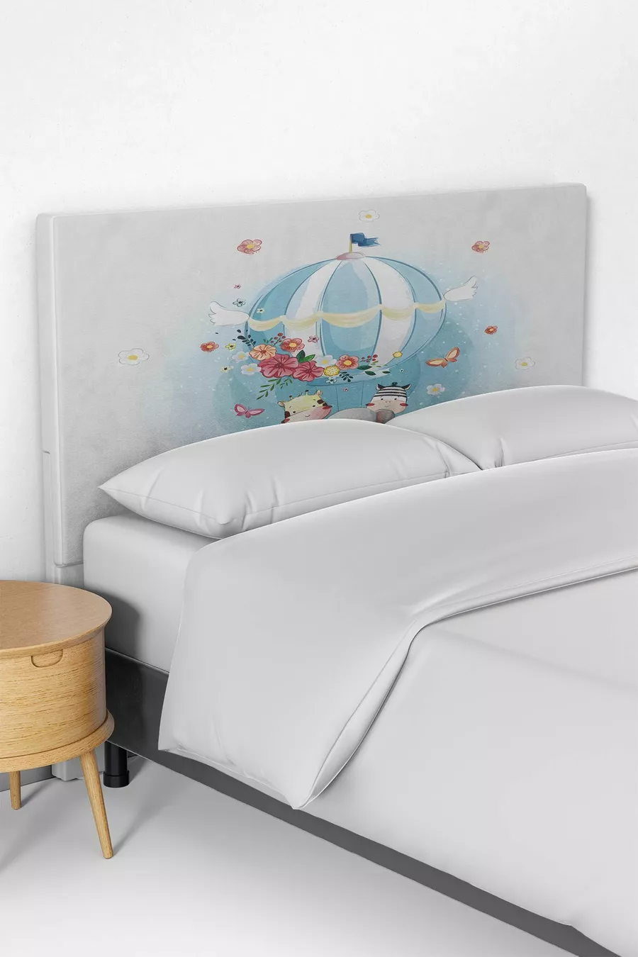 Blue Balloon Kids Room Bed Base Headboard Cover