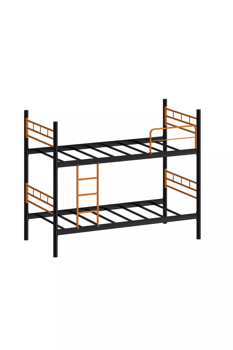 Lits superposés, Métal, Démontable, Orange et Noir
