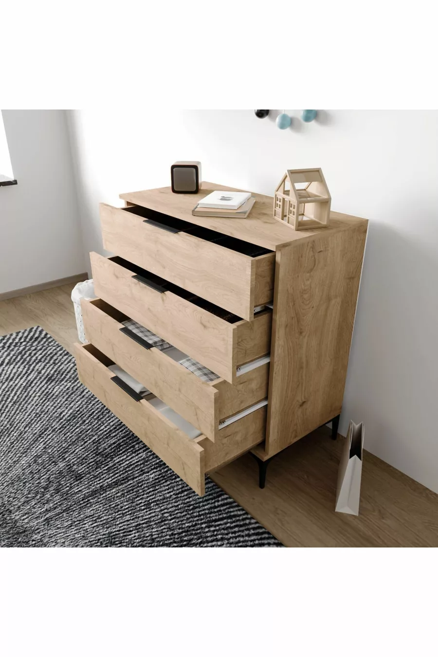 Commode panier ADEN 4 tiroirs