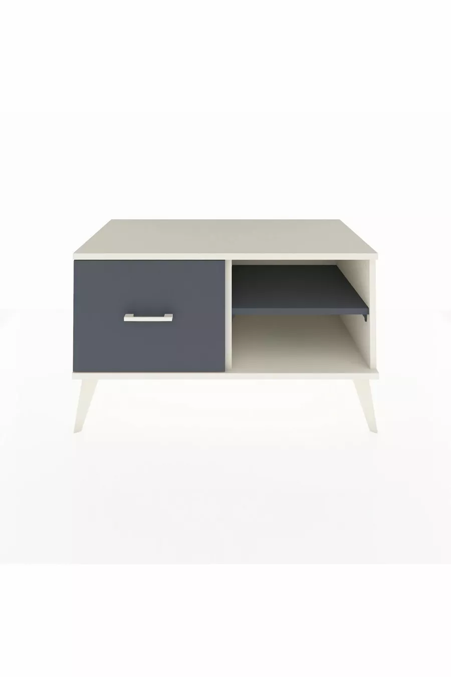 Commode Hyperion à une étagère et un tiroir, Pierre de lune-Anthracite