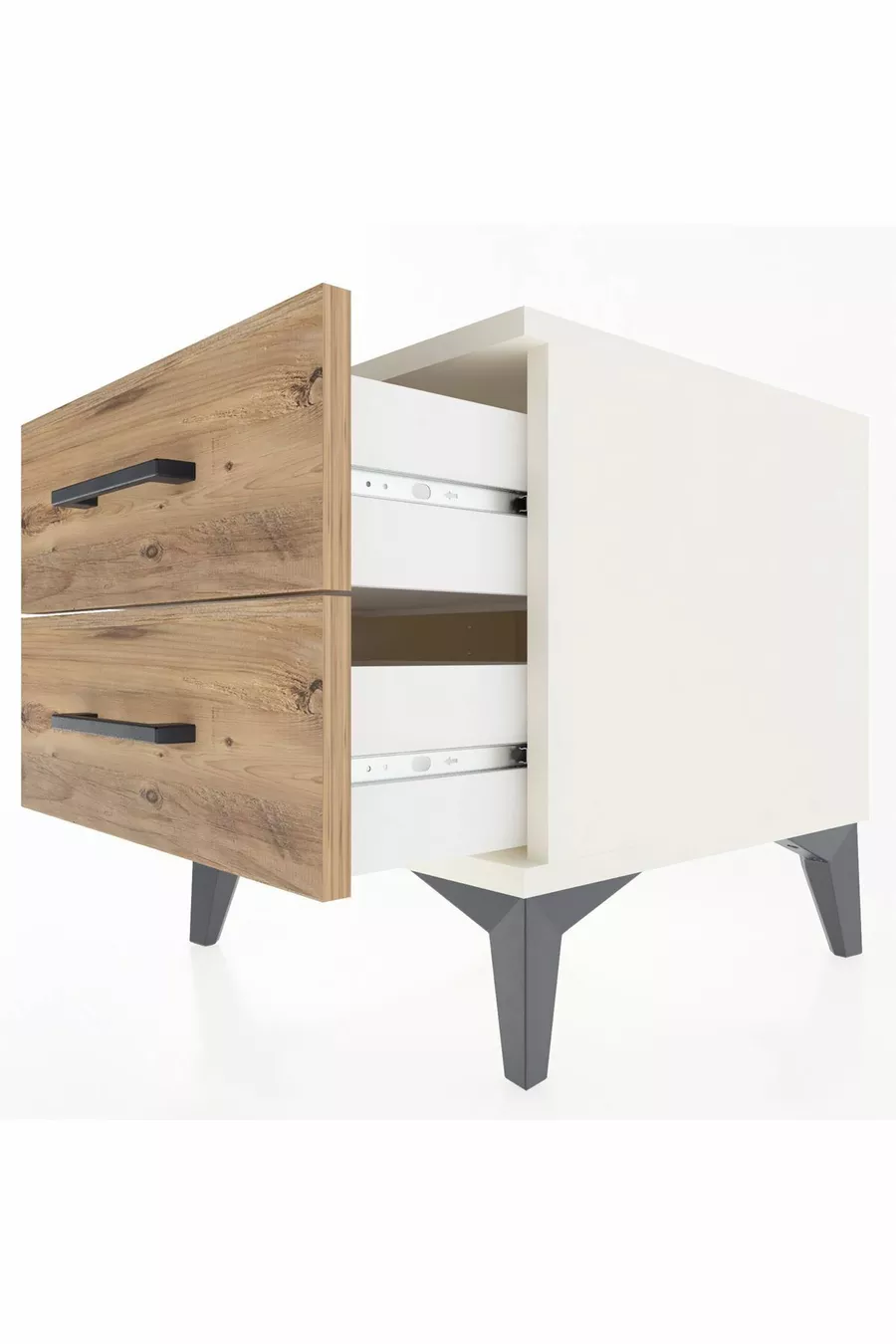 Commode Hyperion 2 tiroirs Pierre de lune-Pin