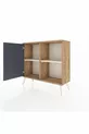 Commode Arges 2 étagères avec 1 porte Pin-Anthracite/Pierre de lune