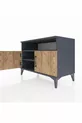 Commode Hyperion 2 étagères 2 portes Anthracite-Pin