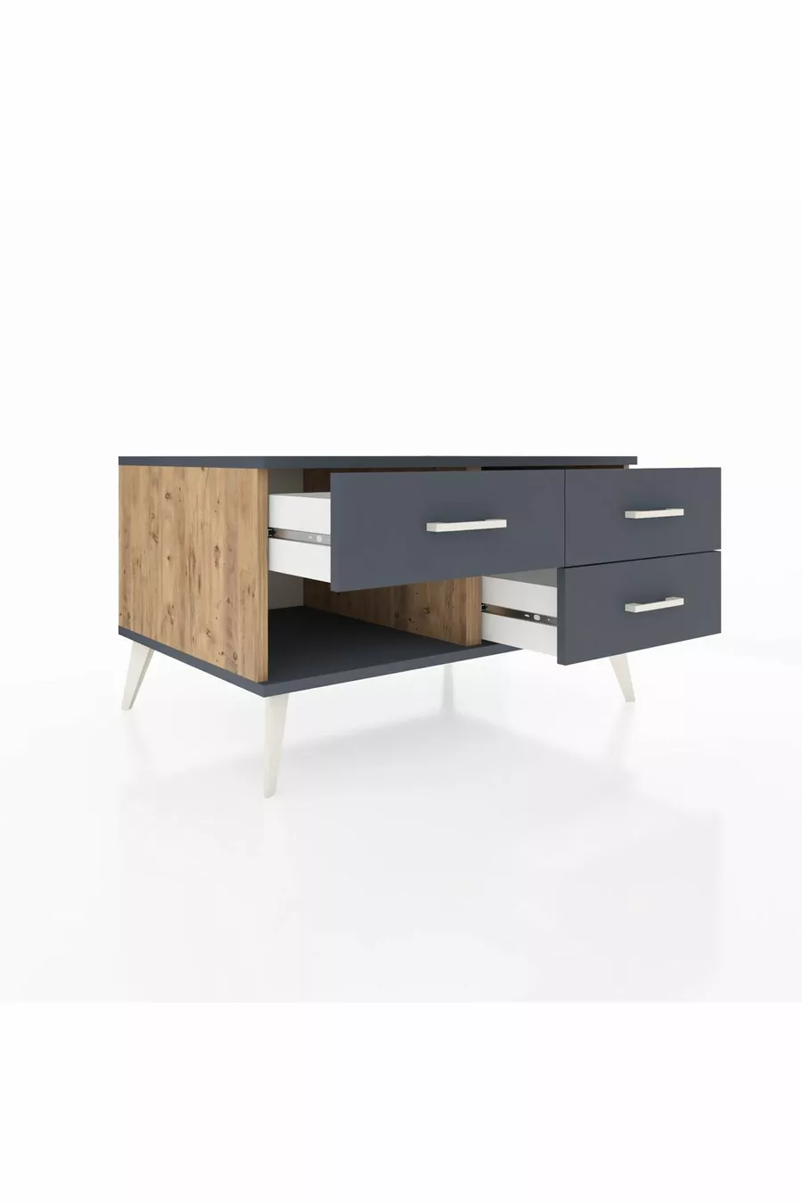 Kronos Kommode 3 Schubladen Kiefer-Anthrazit
