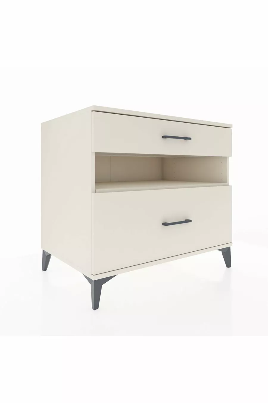 Commode Kronos à une étagère et 2 tiroirs Pierre de lune-Pierre de lune