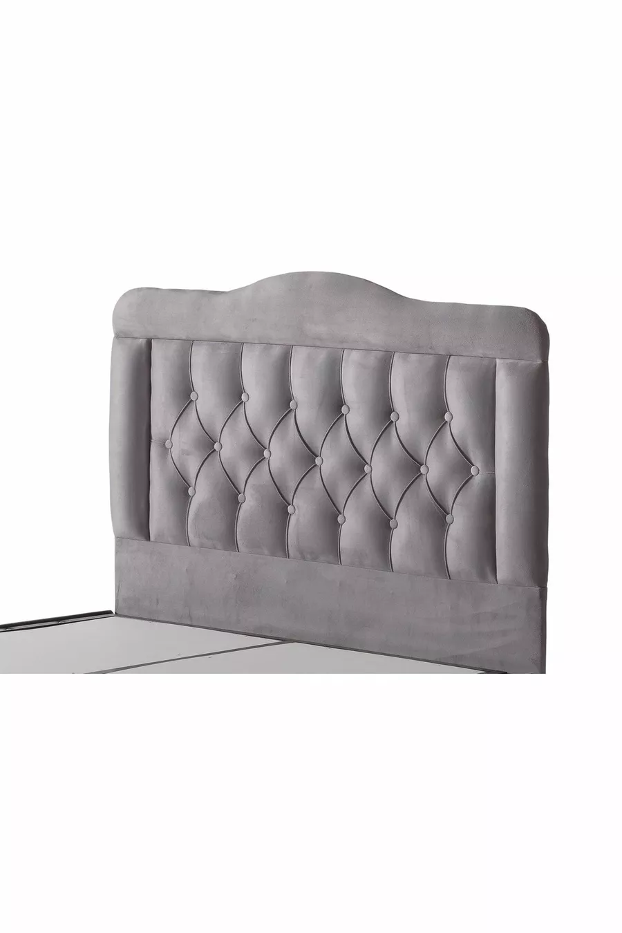 Einzelbett Vogue Luxus Grauer Stoff Kopfteil cm