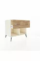 Commode Kronos 2 tiroirs Pierre de Lune-Anthracite/Pin