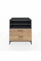 Commode Kronos 2 étagères 2 tiroirs Anthracite-Bois de pin