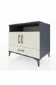 Commode Kronos avec 3 étagères, 1 tiroir et 2 portes, Anthracite-Pierre de lune