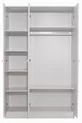 Bunk Bed, London Bunk Bed with Bed Frame, Desk with Seating, 3-Door Wardrobe