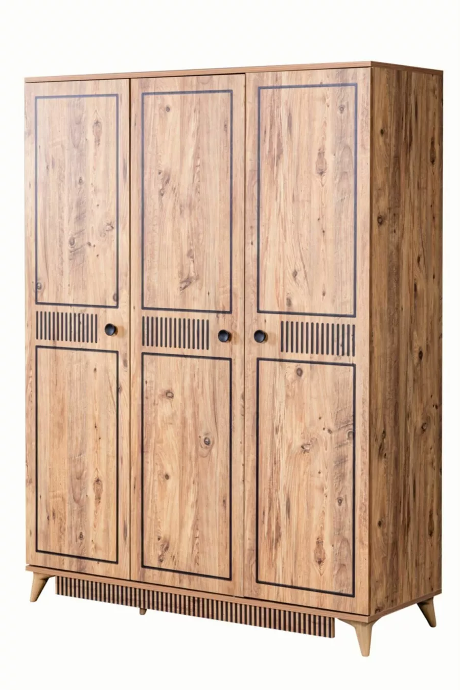 Chambre d'ado Atlantik - Armoire 3 portes, Lit, Table de chevet, Bureau