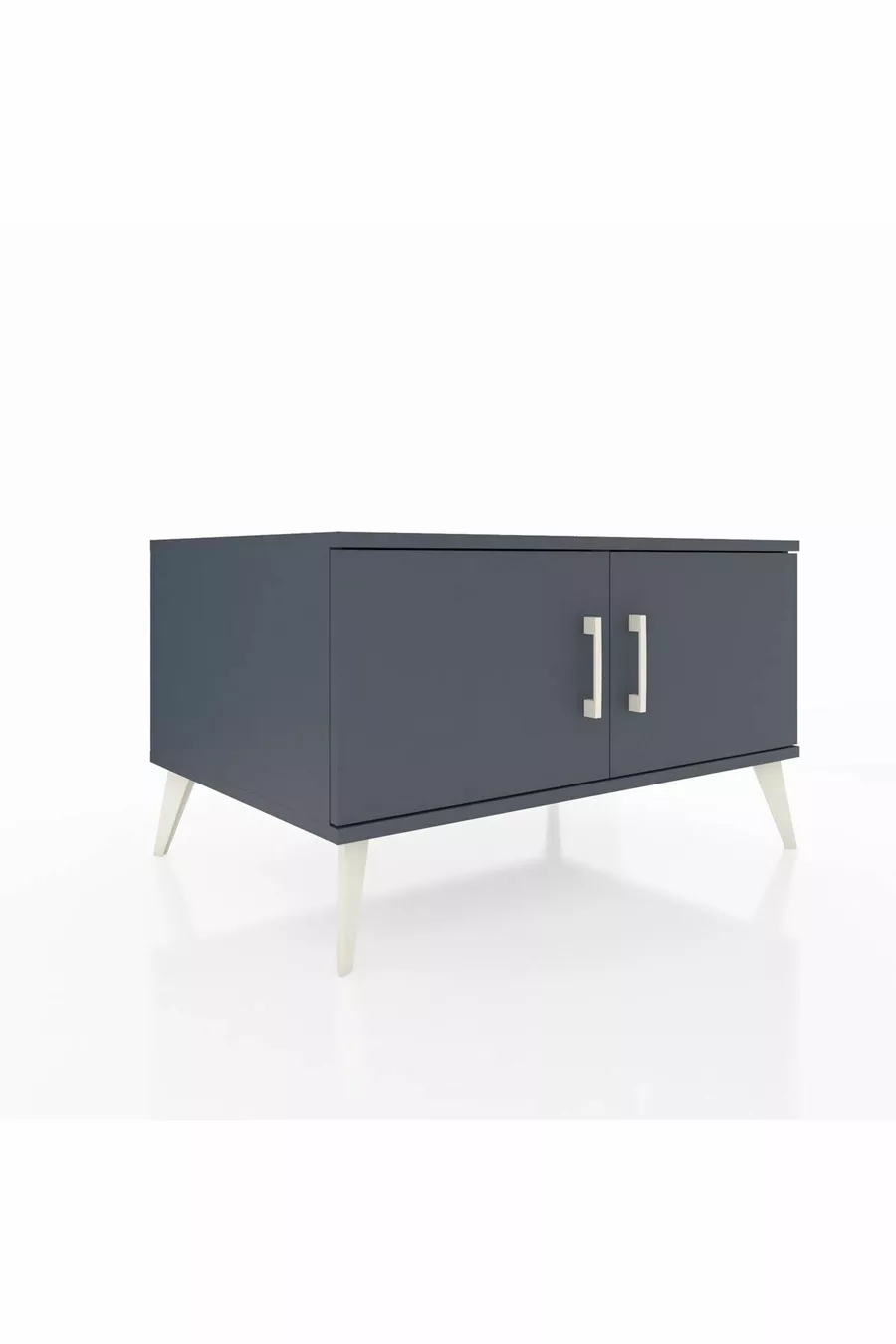 Commode Kronos 2 étagères 2 portes Anthracite-Anthracite/Sapin