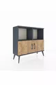 Commode Arges 2 étagères 2 portes Anthracite-Pin/Anthracite
