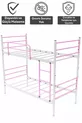Trend Bunk Bed Compatible with Mattress Light Pink Detachable Metal Bunk Bed Frame