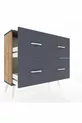 Commode Arges 4 tiroirs Pin-Anthracite