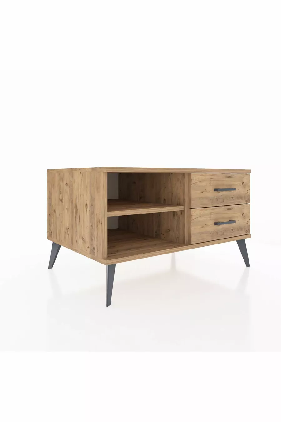 Commode Kronos à une étagère et 2 tiroirs en pin-pin