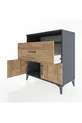 Hyperion Dresser with One Shelf, One Drawer, Two Doors Anthracite-Pine