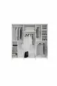 Complete MDF Paris White Bedroom Set with 6 Doors and Bed Base