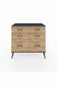 Commode Hyperion 6 tiroirs Pin-Anthracite/Pin