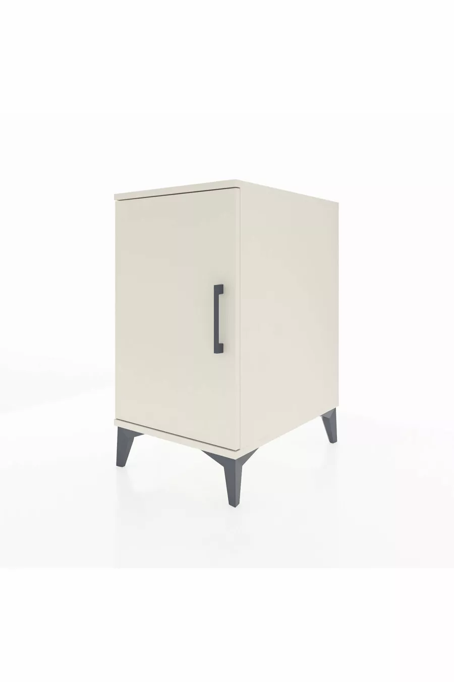 Table de chevet Aura avec 2 étagères et une porte en pierre de lune | Élégante et pratique