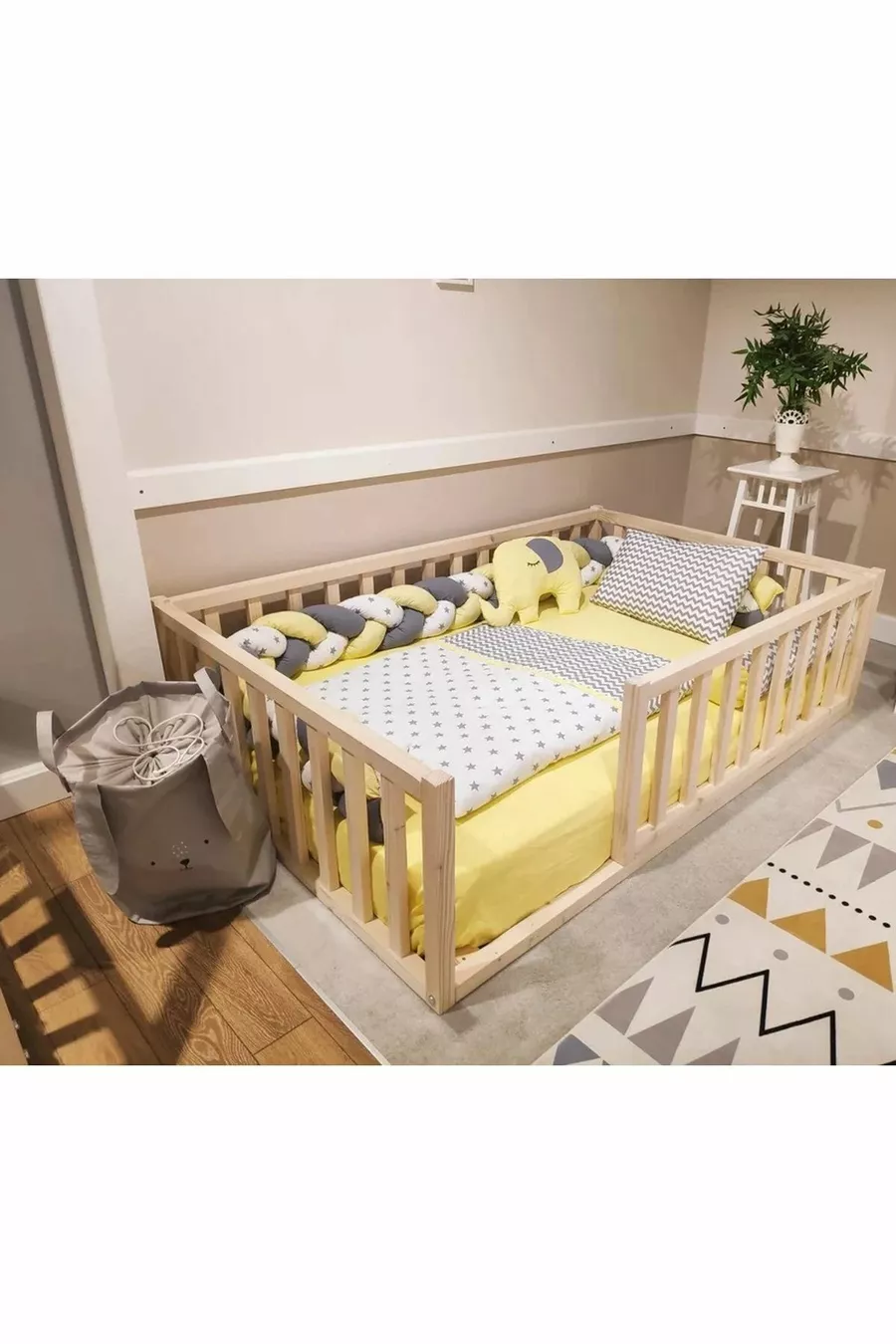 Lit Montessori Naturel pour Bébés et Enfants Tendance