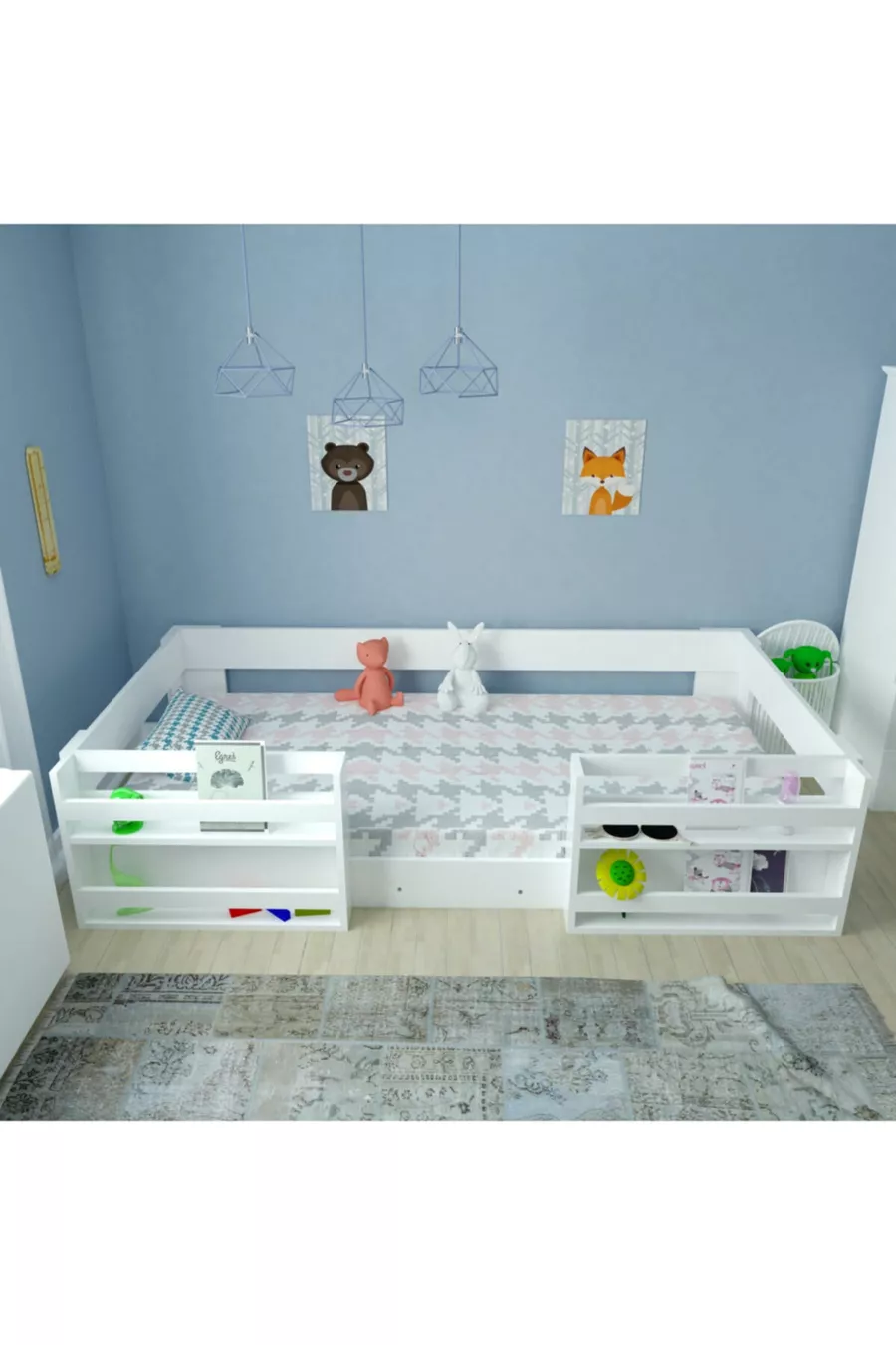 Кровать с книжным шкафом Vega Montessori из МДФ