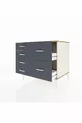 Commode Kronos 6 tiroirs Pierre de lune-Pin/Anthracite