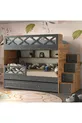 Mars Loft Bed with Storage, Anthracite & Wood, Steel-Supported Membrane Coating MDF