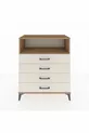 Commode Hyperion à un seul étagère et 4 tiroirs en pin-onyx