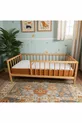Letto per bambini rotondo in legno massiccio naturale con doghe, con piedi, dimensioni cm X cm