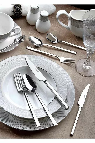 -Piece Emerald Stainless Steel -Person Dowry and Gift Spoon, Fork, Knife Set