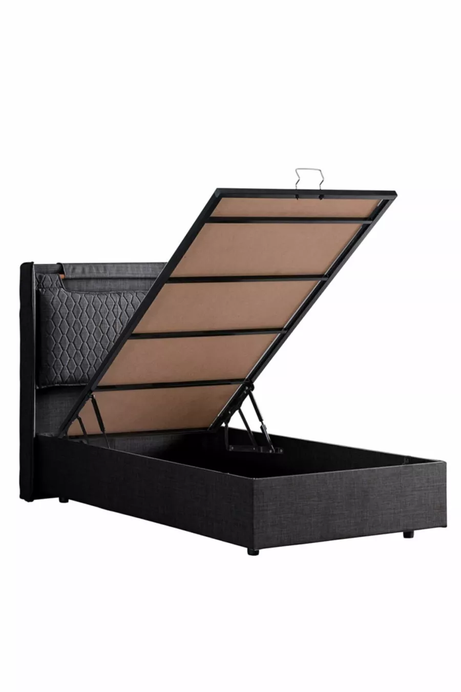 Ensemble de lit Comfort avec sommier simple Zagreb, Anthracite
