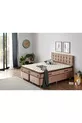 W. Cotton Cm Double Bed Mattress Base Headboard Set - Fabric Base, Headboard, and Bed Set