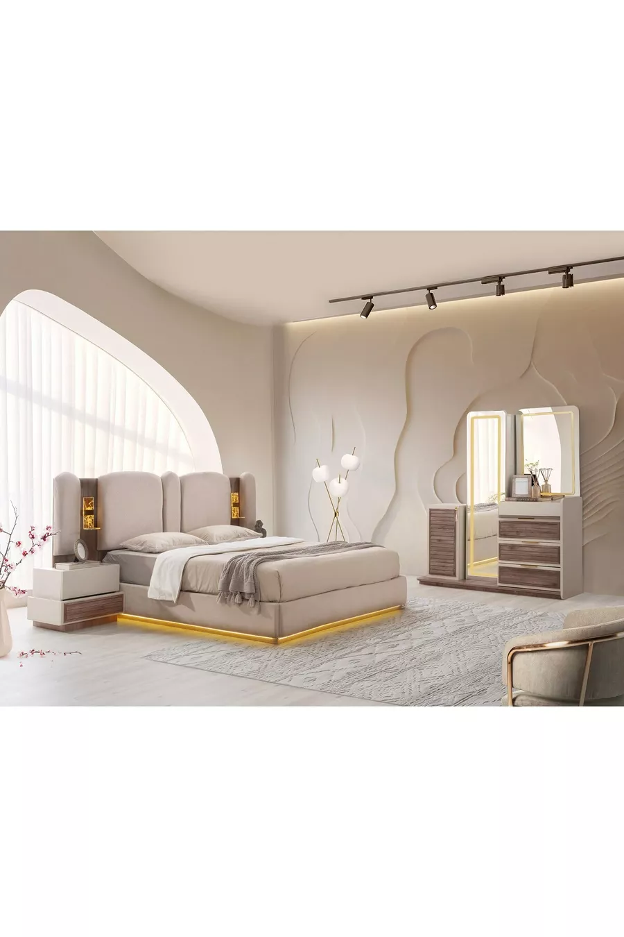 ENSEMBLE DE CHAMBRE À COUCHER AYASOFYA SUR BASE MDF