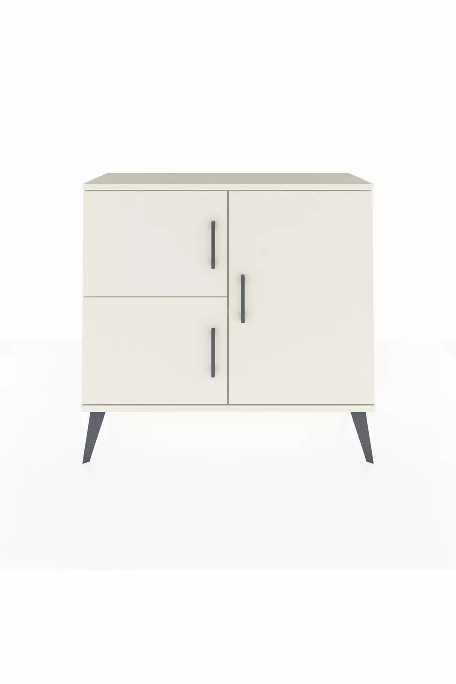 Commode Arges 2 étagères 3 portes Pierre de lune/Pierre de lune/Anthracite