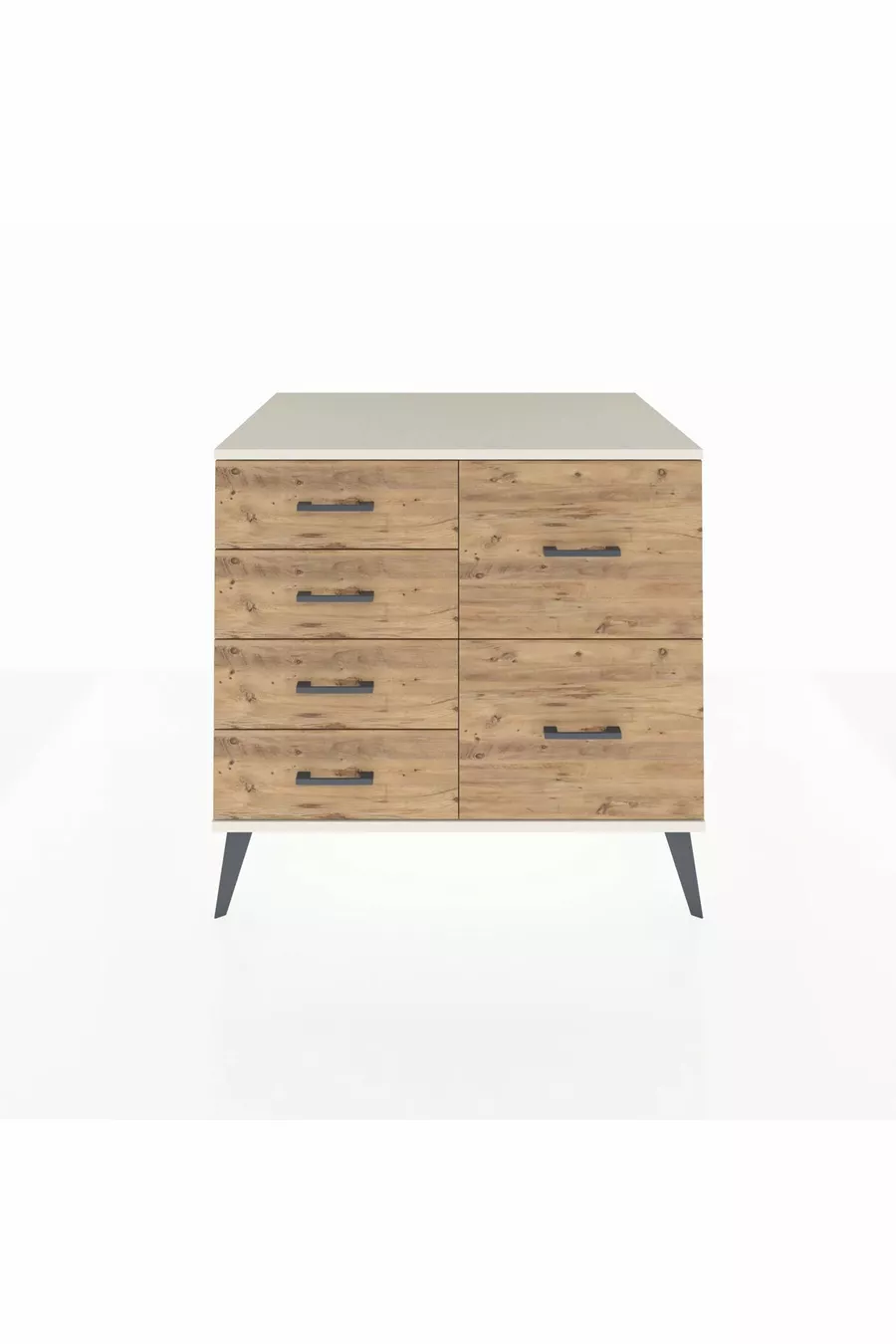 Kronos Kommode mit 6 Schubladen Kiefer-Marmor/Kiefer