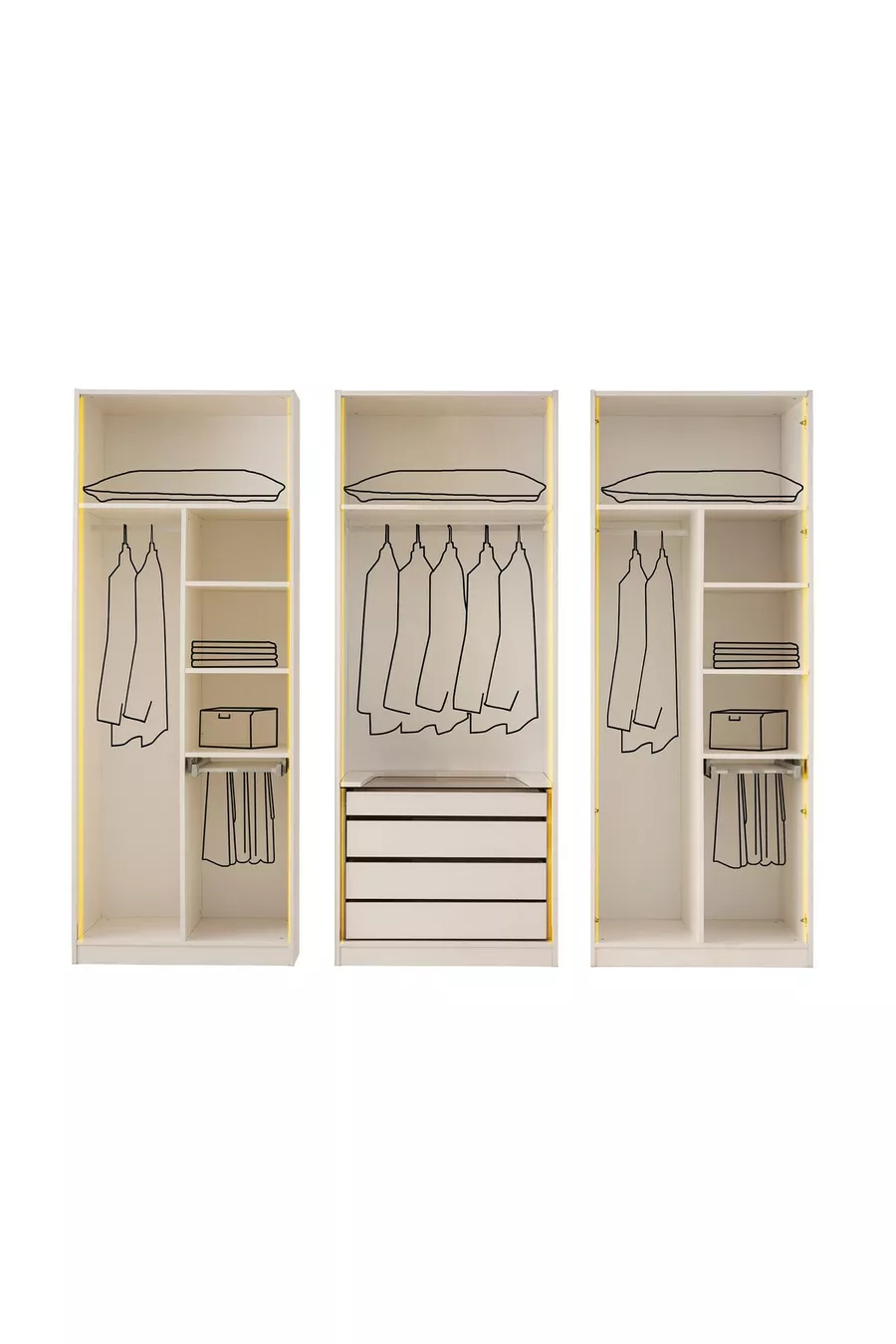ENSEMBLE DE CHAMBRE À COUCHER AVEC LED SUR BASE MDF ANGLE PLATINE