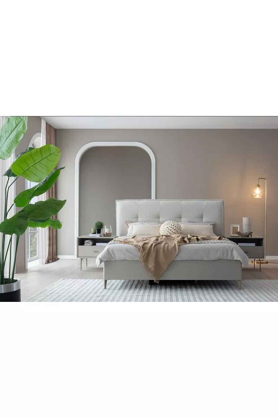 ENSEMBLE DE CHAMBRE PANDOR NOX, CRÈME, 5 PORTES
