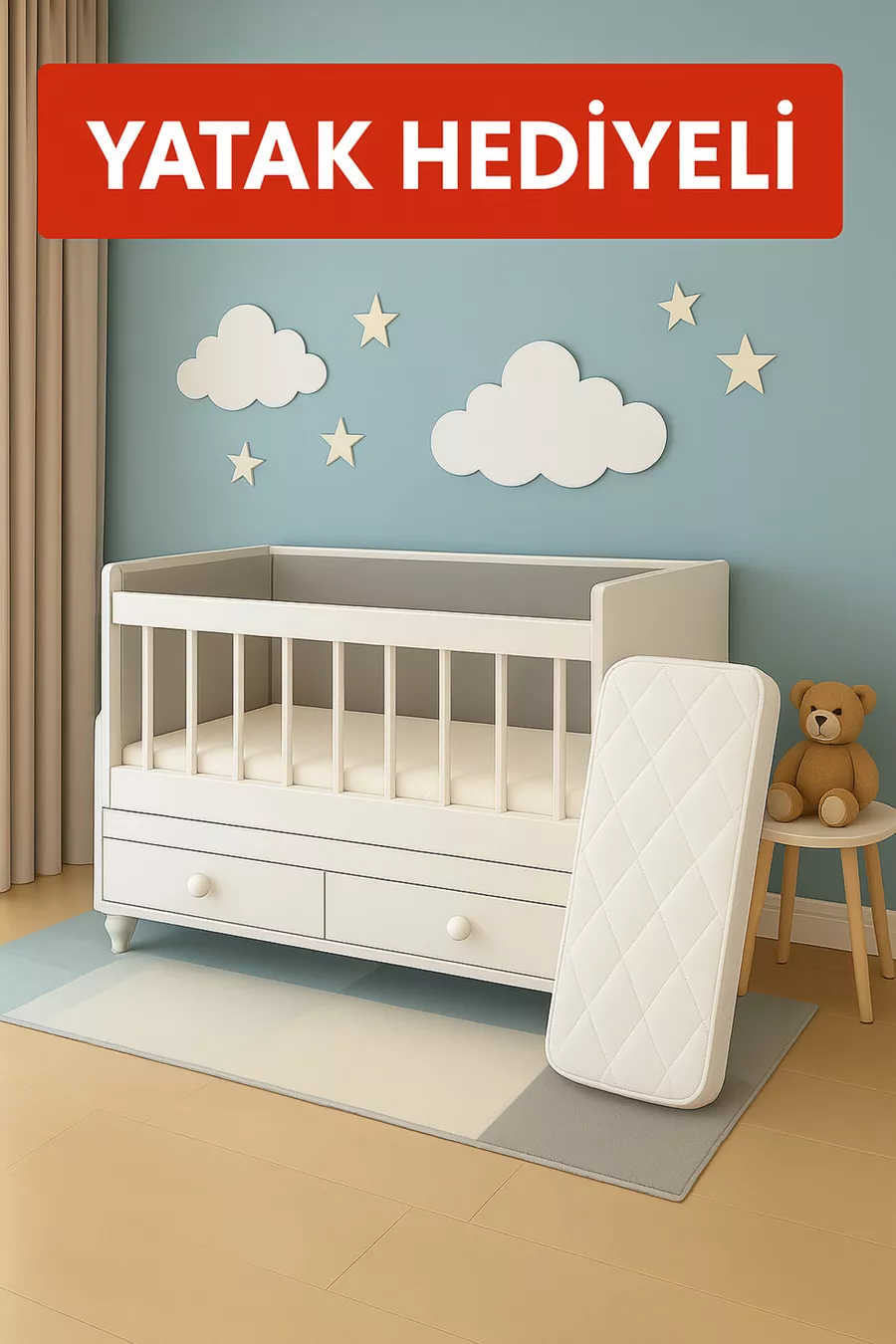 Culla con cassetto * Altalena per neonato con letto regalo, fissa e oscillante