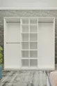 Gm  Placard préféré à 6 portes avec miroir, blanc et noir avec poignées